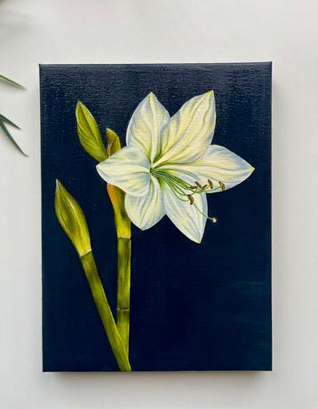 Origineel acryl schilderij - “Whispers of the Lily” beschikbaar voor biedingen
