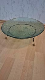 Glazen schaal op voet, Schaal, Rond, Ophalen of Verzenden, Glas