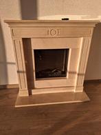 Sfeerhaard travertine met inbouw elektrische haard, Huis en Inrichting, Ophalen, Zo goed als nieuw