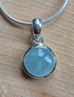 Zilveren kettinghanger met Aquamarijn, Blauw, Nieuw, Ophalen of Verzenden, Met edelsteen