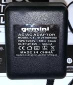 Gemini PMX CT-41V1500500A 15V 0.5A 7.5W AC ~ AC Adapter UK, Ophalen of Verzenden, Nieuw, Apparatuur