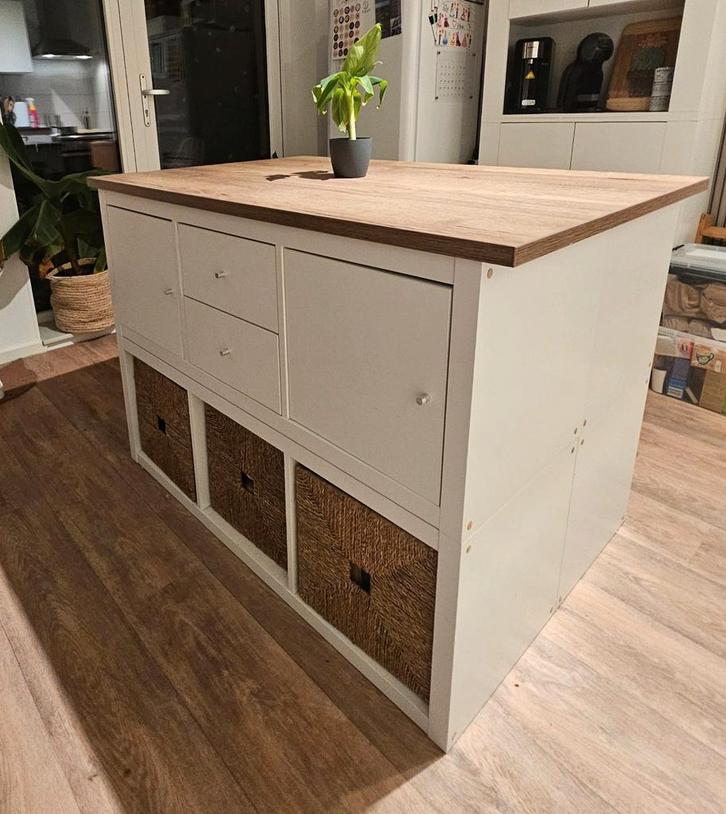 Zelfgemaakte kookeiland met opbergruimte, Huis en Inrichting, Kasten | Dressoirs, Zo goed als nieuw, 100 tot 150 cm, 75 cm of meer