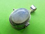 Mooie Zilveren Hanger met grote Bolle Maansteen - Doosje, Sieraden, Tassen en Uiterlijk, Antieke sieraden, Verzenden, Zilver, Hanger