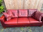 Montel leren banken set rood 3 zits+2 zits, Ophalen, Gebruikt, Rechte bank, 200 tot 250 cm