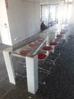 Hoge glazen tafel 12x kruk Hoop Design Marco Maran for Parri, Gebruikt, Ophalen, Bureau