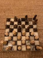 Complete set schaakstenen natuursteen, Ophalen of Verzenden, Zo goed als nieuw