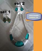 Ketting + bijpassende oorbellen en alleen oorbelllen, Overige materialen, Overige kleuren, Ophalen of Verzenden, Zo goed als nieuw