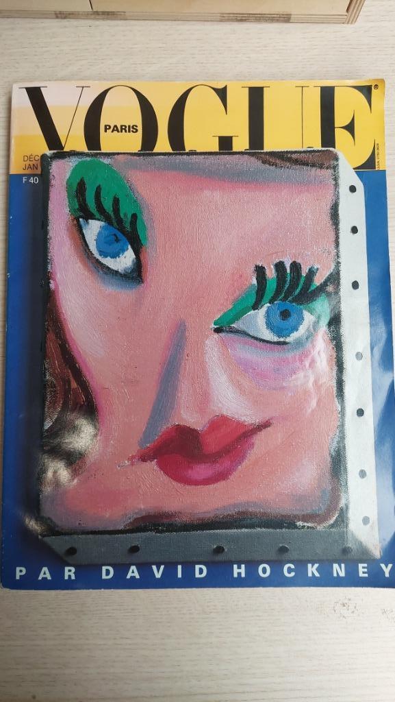 Vintage Vogue Paris December 1985/ Januari 1986 D. Hockney, Verzamelen, Tijdschriften, Kranten en Knipsels, Tijdschrift, Buitenland