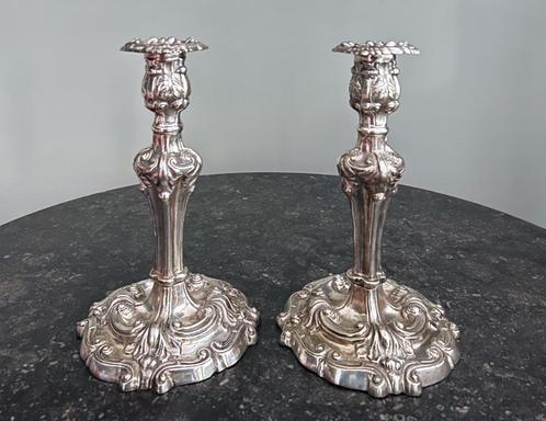 Barok kandelaars, zilver, Antiek en Kunst, Antiek | Kandelaars, Zilver, Ophalen of Verzenden