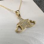 14k gouden ketting ster en hart, Ophalen of Verzenden