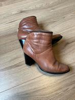 Leren korte laarsjes, Bruin, Lage of Enkellaarzen, Ophalen of Verzenden, Gedragen