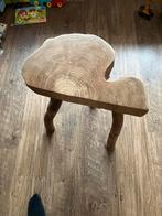 Unieke houten bijzettafel, Huis en Inrichting, Ophalen, Gebruikt, Bruin, Eén