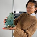 Europees majolica geglazuurd keramisch kikkerbeeldje, Ophalen of Verzenden