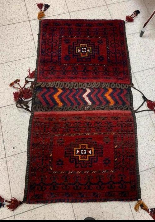 Perzisch Zadeltas Antiek Turkmeens Tapijt nomadisch zitkusse, Antiek en Kunst, Antiek | Kleden en Textiel, Ophalen of Verzenden