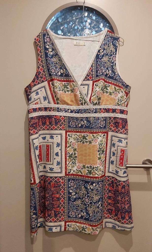 Jensen jurk, gevoerd, mt 46/48, Kleding | Dames, Jurken, Zo goed als nieuw, Maat 46/48 (XL) of groter, Onder de knie, Ophalen of Verzenden