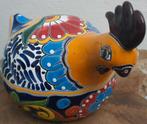 Beeld sculptuur mexicaanse kip keramiek kleurrijk gaaf uniek, Antiek en Kunst, Ophalen of Verzenden