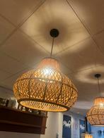5 Japanse rotan hanglampen - Bieden per stuk!, Ophalen of Verzenden, Gebruikt, Hout, Minder dan 50 cm