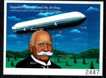 bhutan 2000 pf blok zeppelins luchtvaart luchtballonnen 3 beschikbaar voor biedingen