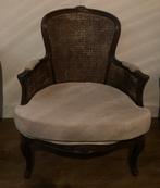2 antieke brocante fauteuils hout beige, Ophalen, Gebruikt, Minder dan 75 cm, 50 tot 75 cm
