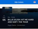 1 ticket (staplaats) concert Billie Eilish - 5 mei Amsterdam, Tickets en Kaartjes, Eén persoon, Mei