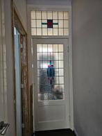 Glas in lood binnendeur met bovenlicht., Glas, 80 tot 100 cm, Gebruikt, Ophalen