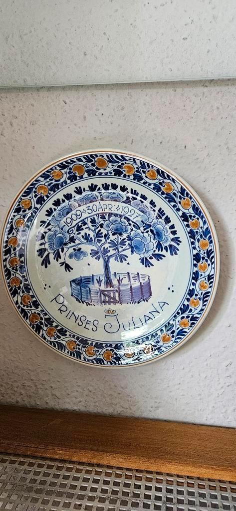 Herdenkingsbord Prinses Juliana (1909-1927), Antiek en Kunst, Antiek | Wandborden en Tegels, Ophalen of Verzenden