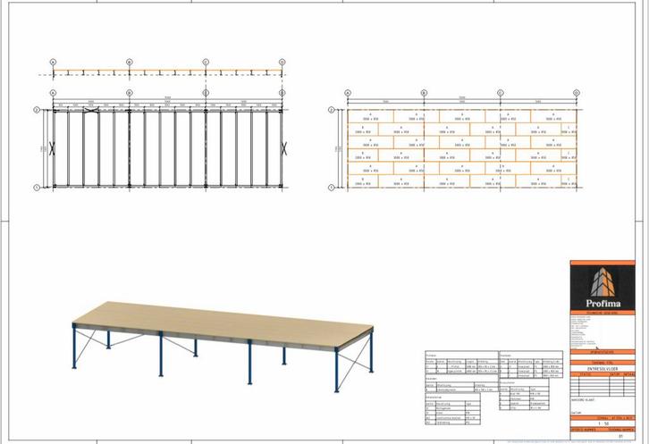 Nieuwe Entresolvloer 5x15 75m2, Zakelijke goederen, Kantoor en Winkelinrichting | Magazijn, Stelling en Opslag, Ophalen