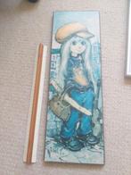 Parijse muzikant met baguette van Michel Thomas 45x15, Huis en Inrichting, Minder dan 50 cm, Gebruikt, Ophalen of Verzenden, Schilderij