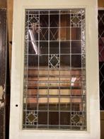 Antiek set massieve grenen tochtdeur met 3 ramen, 1800/1900, Ophalen, Gebruikt