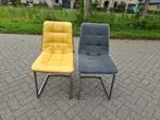 H&H leren en stoffen eetkamer stoelen, Huis en Inrichting, Stoelen, Ophalen, Gebruikt, Zwart, Vijf, Zes of meer stoelen