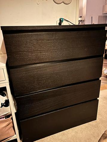Ikea Malm ladekast zwartbruin - 4 lades