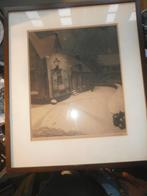 Henr. Hendriks, sfeervolle winterets, met sneeuw, (Heinrichs, Ophalen of Verzenden