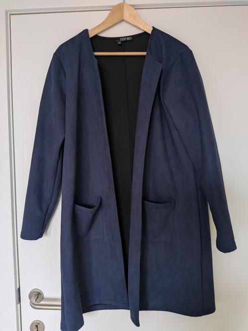 Lang, blauw jasje van Norah maat 44, Kleding | Dames, Jasjes, Kostuums en Pakken, Zo goed als nieuw, Jasje, Maat 42/44 (L), Blauw