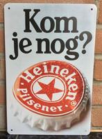 HEINEKEN KOM JE NOG ? Pub Metalen Bord plaat cafe bar, Verzamelen, Biermerken, Verzenden, Nieuw, Reclamebord, Plaat of Schild