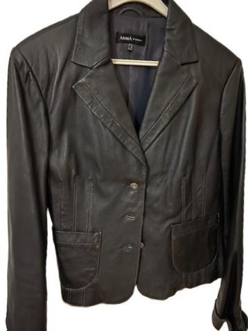 ARMA LEDER Leren blazer jasje zwart maat 42 beschikbaar voor biedingen