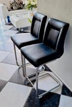 Zwart leren barstoelen met rvs onderstel Henders/Hazel, Ophalen, Twee, Zwart, Nieuw