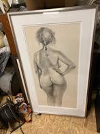 Erotische tekening vrouwelijk naakt W. van Lantschoot 1980, Antiek en Kunst, Kunst | Tekeningen en Foto's, Ophalen