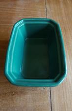petrol groen vintage bakje van aardewerk, Tuin en Terras, Bloempotten, Binnen, Ophalen of Verzenden, Zo goed als nieuw, Aardewerk
