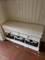 Witte Opbergbank met Manden, Gebruikt, 100 tot 150 cm, Ophalen of Verzenden, Met lade(s)