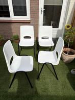 4 Stoelen (stapelstoel, kuipstoel, tuinstoel, bezoekstoel), Huis en Inrichting, Stoelen, Ophalen, Wit, Zo goed als nieuw, Vier