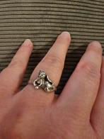 Zilveren ring kat poes, Sieraden, Tassen en Uiterlijk, Ringen, 19 tot 20, Ophalen of Verzenden, Zo goed als nieuw, Dame