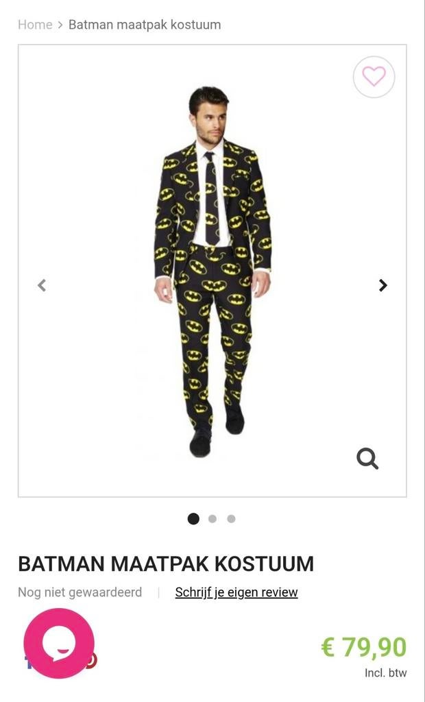 Batman maatpak mt S, Kleding | Heren, Carnavalskleding en Feestkleding, Ophalen of Verzenden, Zo goed als nieuw