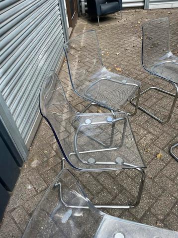 Set van 6 transparante design stoelen beschikbaar voor biedingen