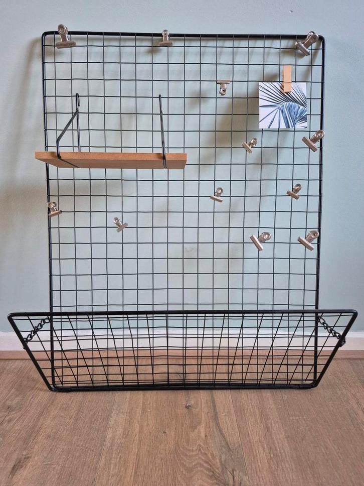 Metalen Wandrek met Accessoires, Huis en Inrichting, Woonaccessoires | Overige, Zo goed als nieuw, Ophalen