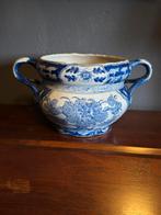 Antieke/vintage Blauwe Chinese Bloempot met Handvatten, Ophalen