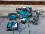 Makita 18v set boormachine decoupeerzaag slijptol schroefmac, Ophalen of Verzenden, Gebruikt, Boormachine