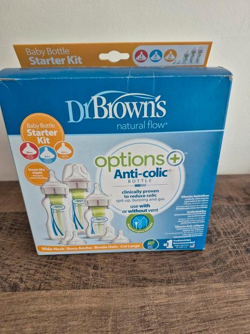 Dr brown brede hals startset, Kinderen en Baby's, Babyvoeding en Toebehoren, Zo goed als nieuw, Overige typen, Ophalen of Verzenden