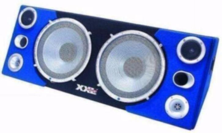 Boombox 2x 12 Woofer, blauwe LED-verlichting,, Auto diversen, Autospeakers, Nieuw, Ophalen of Verzenden
