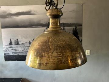 Grote Industriële Messing Hanglamp - Loft & Factory Style beschikbaar voor biedingen