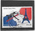 Malta 2024 Olympic Games Paris €0,20, Verzenden, Malta, Gestempeld